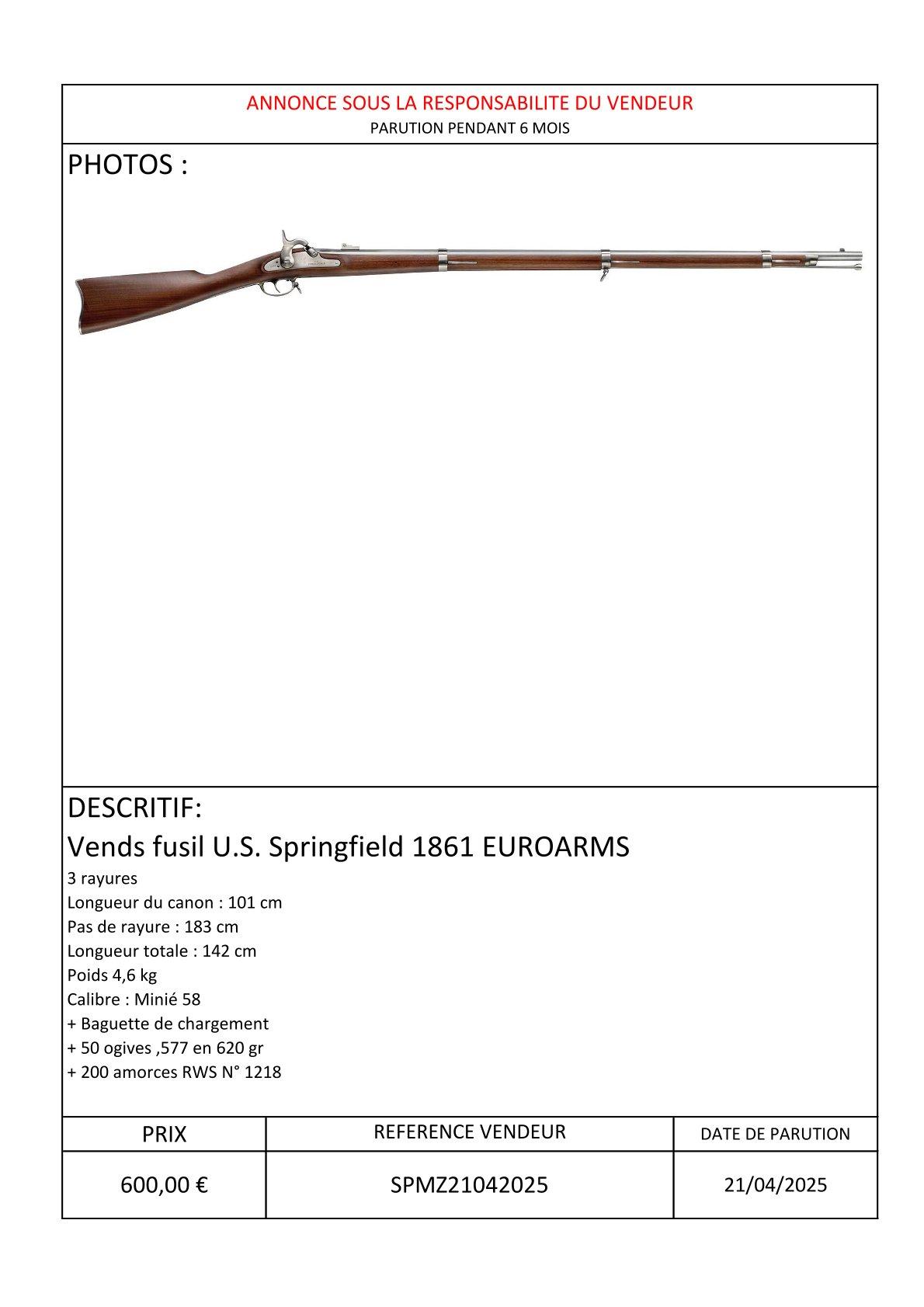 Annonce springfield 58
